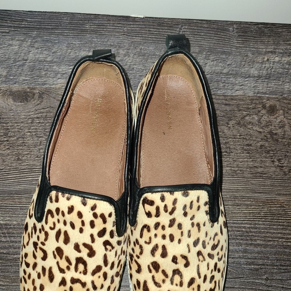 Halogen Leopard Print Calf Hair Platform Slip on Sneakers - Picture 12 of 14